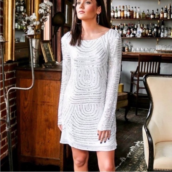 Show me your Mumu embellished sequin Iggy mini dress Frost nwt size small - Picture 2 of 13